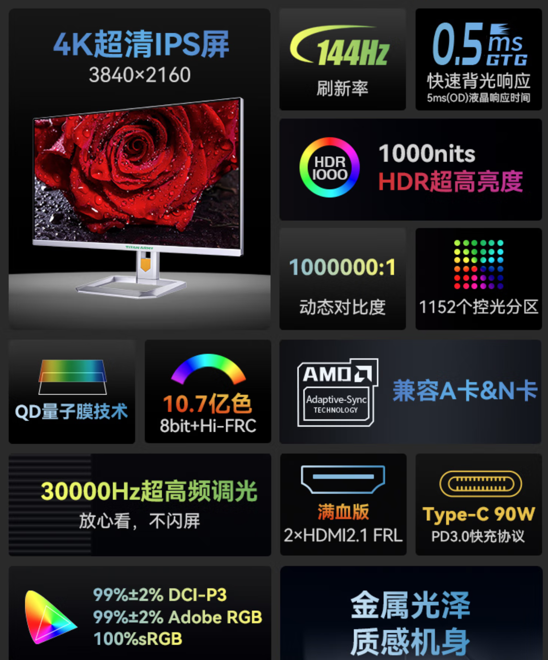 32寸4K旗舰电竞显示器泰坦军团P32A6V体验报告